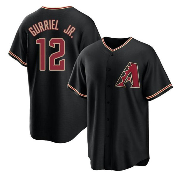 Arizona Diamondbacks #12 Lourdes Gurriel Jr. Black HOLBERT Cool Base Stitched Jersey