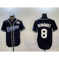 Los Angeles Dodgers #8 Enrique Hernandez Black HOLBERT 2024 World Series Cool Base Stitched Jersey