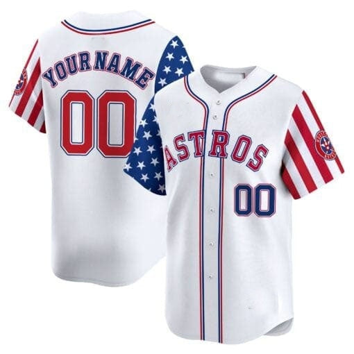 Custom Houston Astros 2024 Independence White HOLBERT Day Vapor Premier Limited Jersey ¨C All Stitched