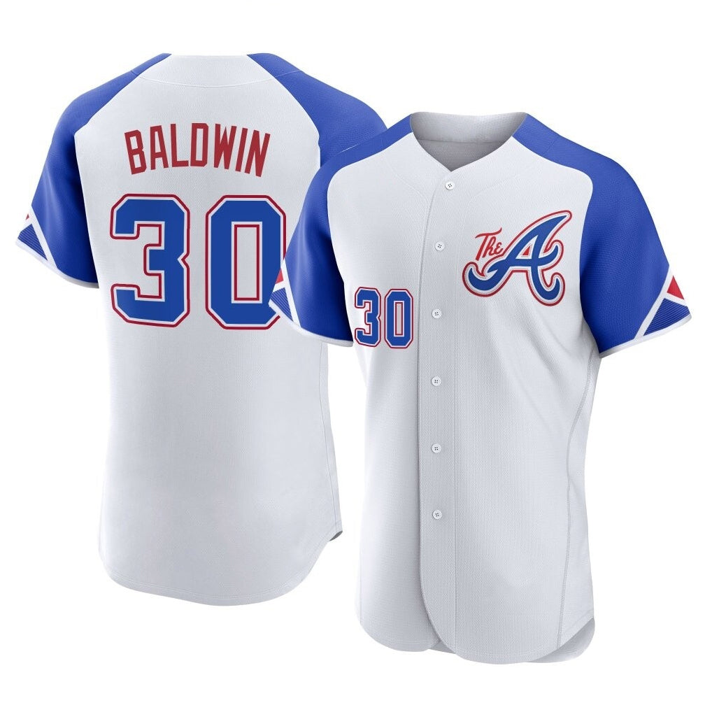 Atlanta Braves #30 Drake Baldwin Player White HOLBERT City Connect Limited Elite Home Game Stitched Jerseys