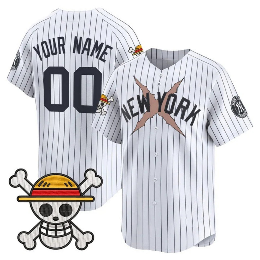Custom New York Yankees x One Piece White HOLBERT Vapor Premier Limited Jersey - Stitched