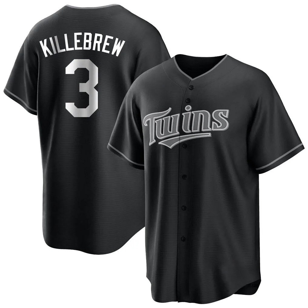 Minnesota Twins #3 Harmon Killebrew Player Black HOLBERTHome Game Stitched Jerseys