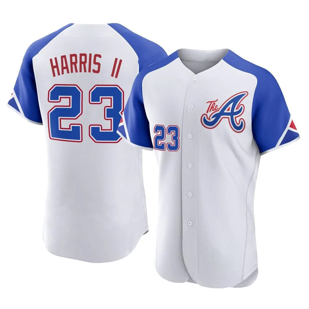 Atlanta Braves #23 Michael Harris II Player White HOLBERT City Connect Limited Elite Home Game Stitched Jerseys