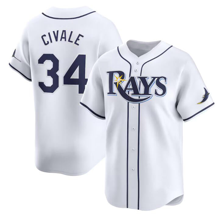 Tampa Bay Rays #34 aron Civale White HOLBERT Home Limited Stitched Jersey