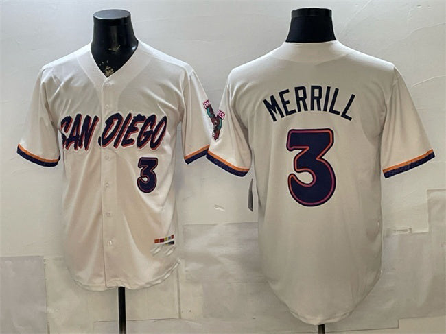 San Diego Padres #3 Jackson Merrill Cream HOLBERT 2026 City Connect Stadium Stitched Jersey