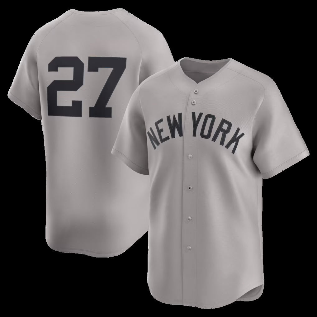 New York Yankees #27 Giancarlo Stanton Gray HOLBERT Road Limited Player Jersey