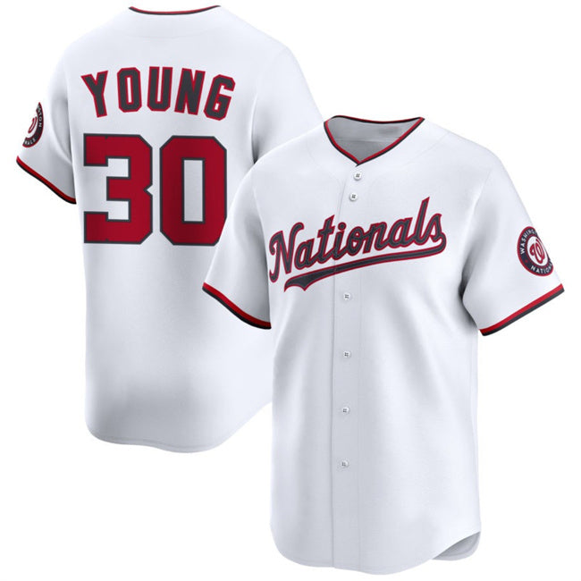 Washington Nationals #30 Jacob Young White HOLBERT 2025 Home Limited Stitched Jersey