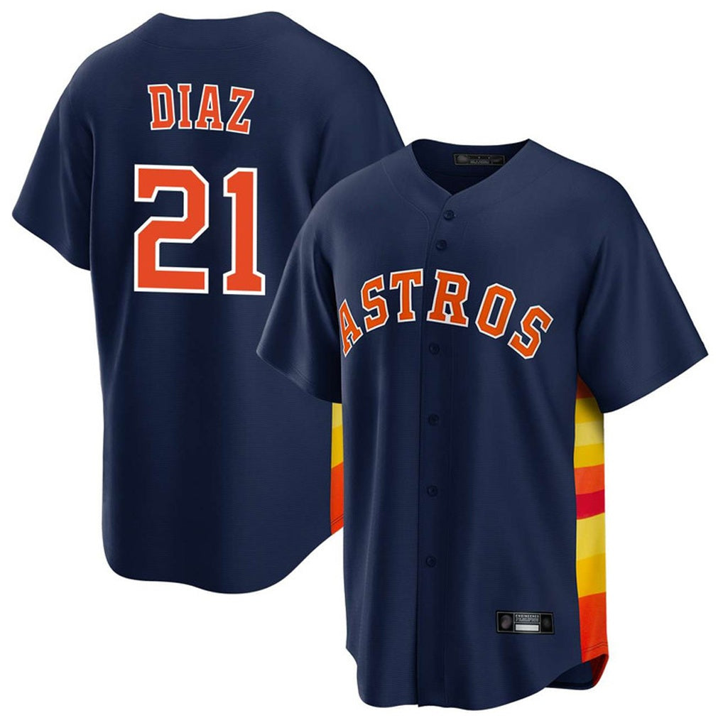 Houston Astros #21 Yainer Diaz Player Navy HOLBERT Home Game Stitched Jerseys