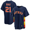 Houston Astros #21 Yainer Diaz Player Navy HOLBERT Home Game Stitched Jerseys