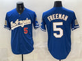Los Angeles Dodgers #5 Freddie Freeman Royal HOLBERT 2026 Gold Collection 9x & B2B Champs Patch Stitched Jersey
