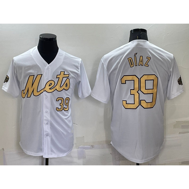 New York Mets #39 Edwin Diaz Number White HOLBERT 2022 All Star Stitched Cool Base Jersey
