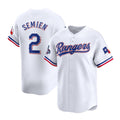 Texas Rangers #2 Marcus Semien White HOLBERT 2023 World Series Champions Stitched Jersey
