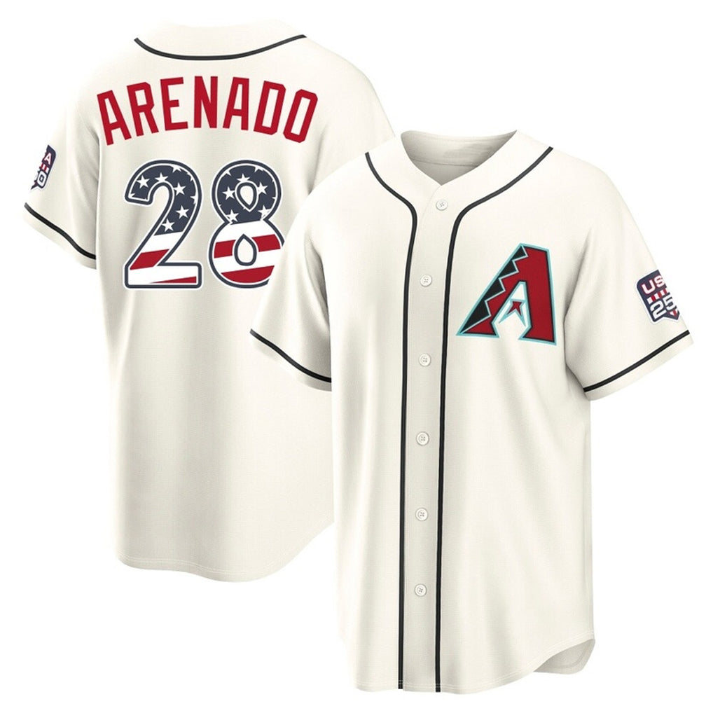 Arizona Diamondbacks #28 Nolan Arenado Player Cream HOLBERT USA 250 Fourth of July Home Game Stitched Jerseys