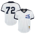 Chicago White Sox #72 Carlton Fisk Player White HOLBERT Mitchell & Ness Cooperstown Collection Mesh Game Stitched Jerseys