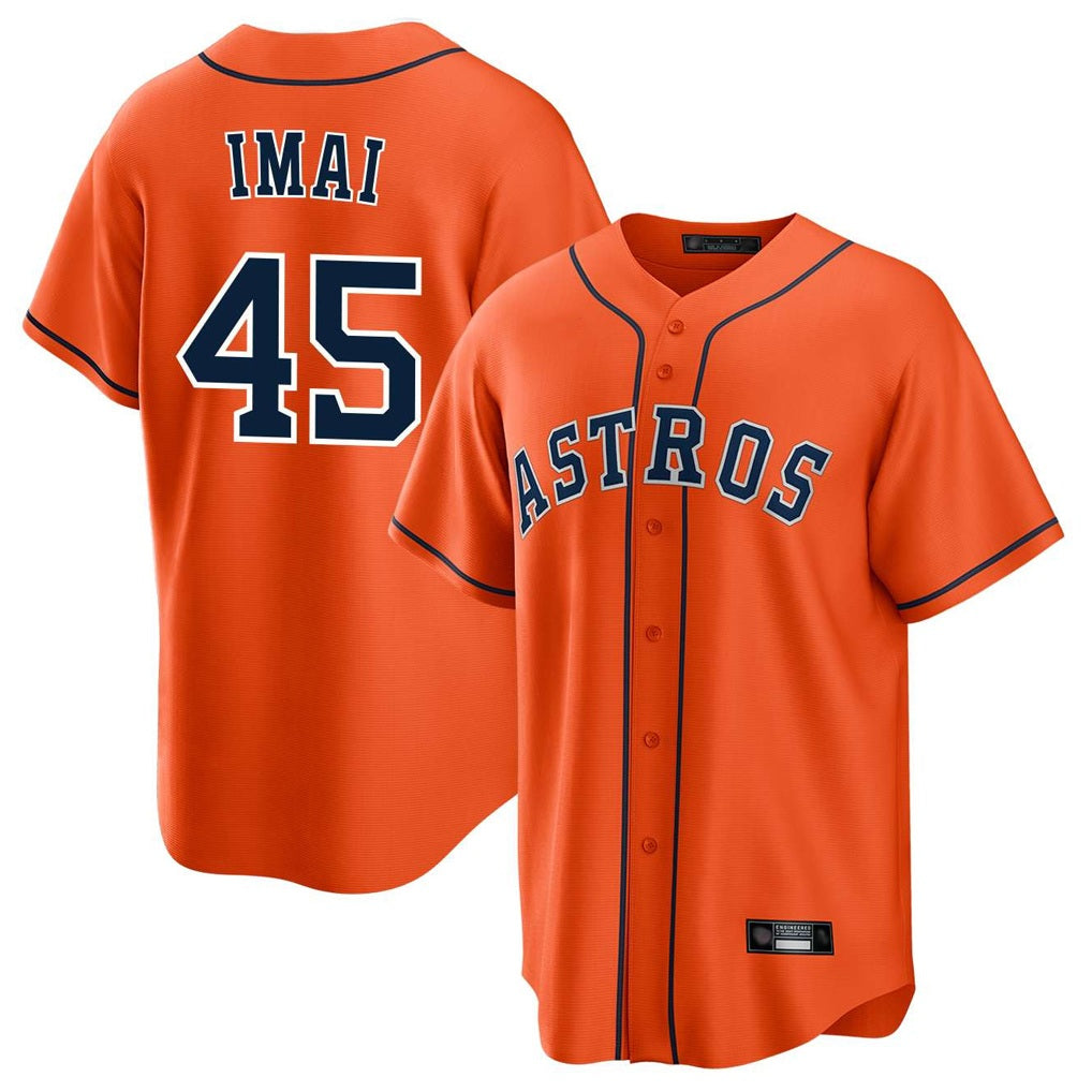 Houston Astros #45 Tatsuya Imai Player Orange HOLBERT Home Game Stitched Jerseys