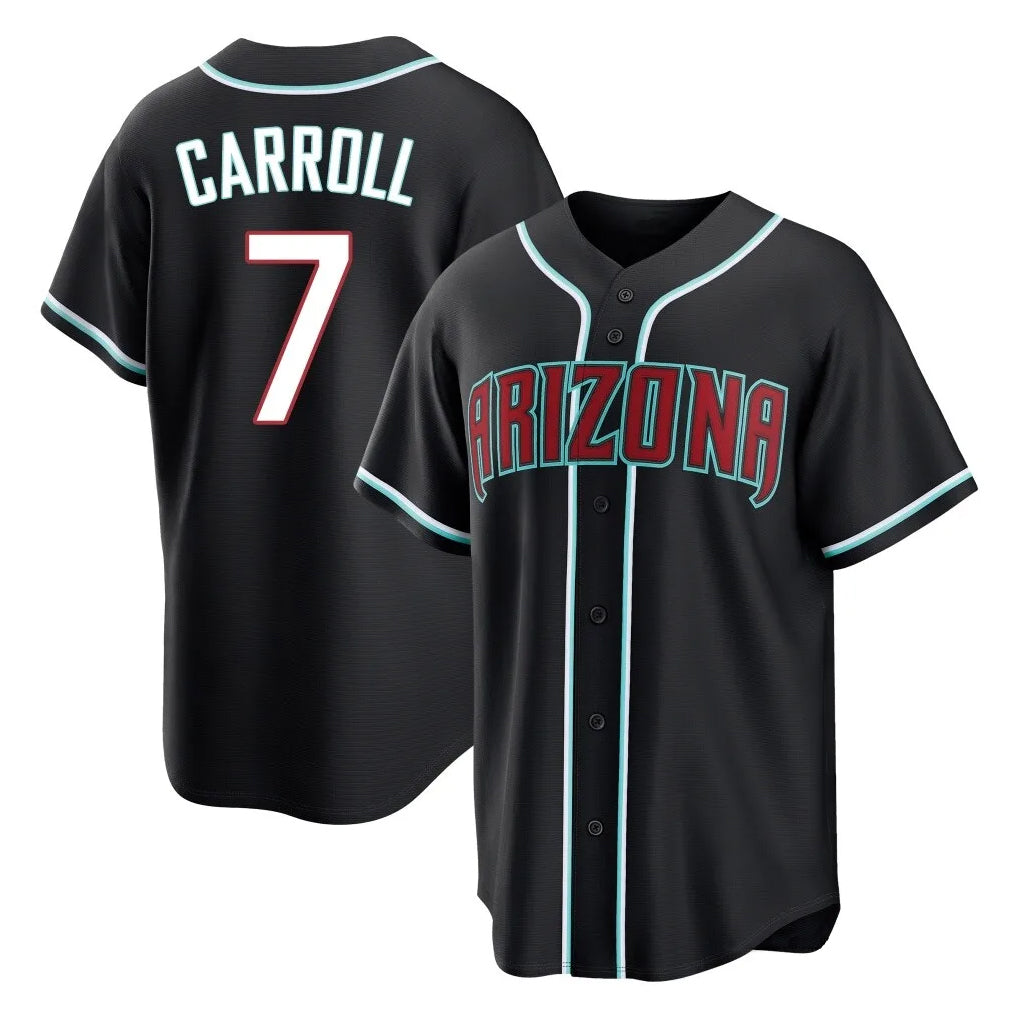 Arizona Diamondbacks #7 Corbin Carroll Player Black HOLBERT Fashion Out Home Game Stitched Jerseys