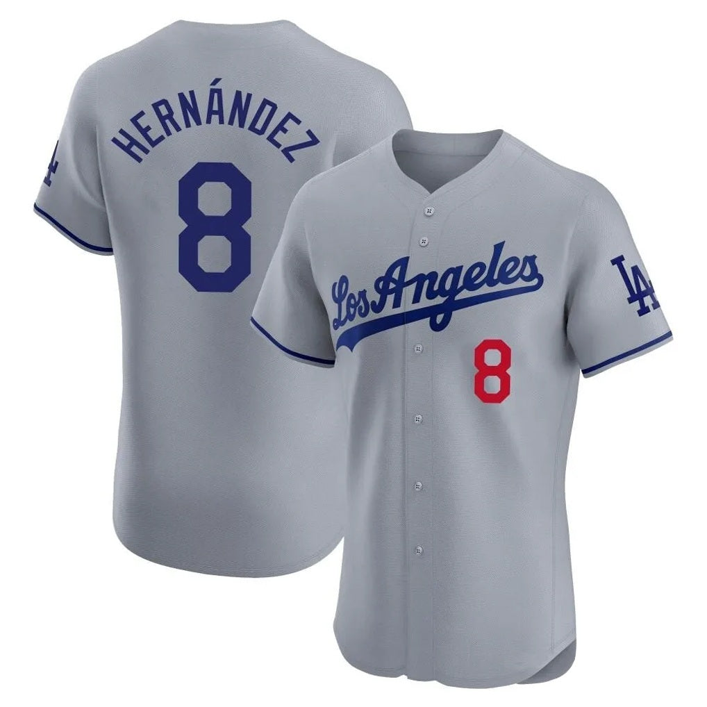 Los Angeles Dodgers #8 Enrique Hern¨¢ndez Player Gray HOLBERT Limited Elite Home Stitched Jerseys