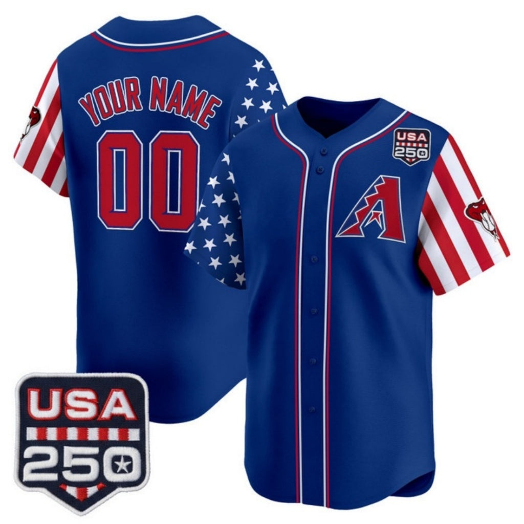 Custom Arizona Diamondbacks America 250 Edition Vapor Premier Limited Royal HOLBERT Stitched Jerseys