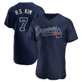 Atlanta Braves #7 Ha-Seong Kim Player Navy HOLBERT Alternate Limited Elite Home Game Stitched Jerseys