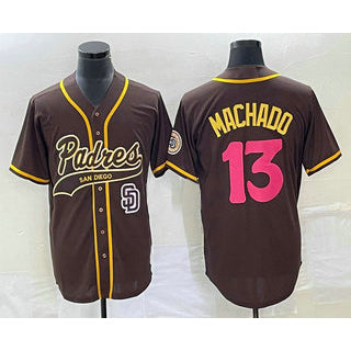 San Diego Padres #13 Manny Machado Brown HOLBERT NEW 2023 City Connect Cool Base Stitched Jersey