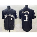 Philadelphia Phillies #3 Bryce Harper Black HOLBERT Gothic Vapor Limited Stitched Jersey