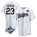 Los Angeles Dodgers #23 Kyle Tucker Player Gold White HOLBERT World Series 2026 Collection Stadium Game Stitched Jerseys