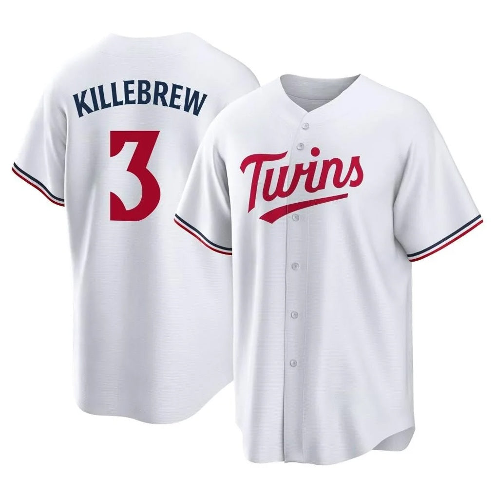 Minnesota Twins #3 Harmon Killebrew Player White HOLBERTHome Game Stitched Jerseys