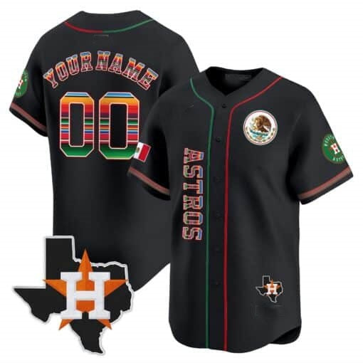 Custom Houston Astros Mexico Vapor Premier Limited Jersey V4 ¨C Black HOLBERT