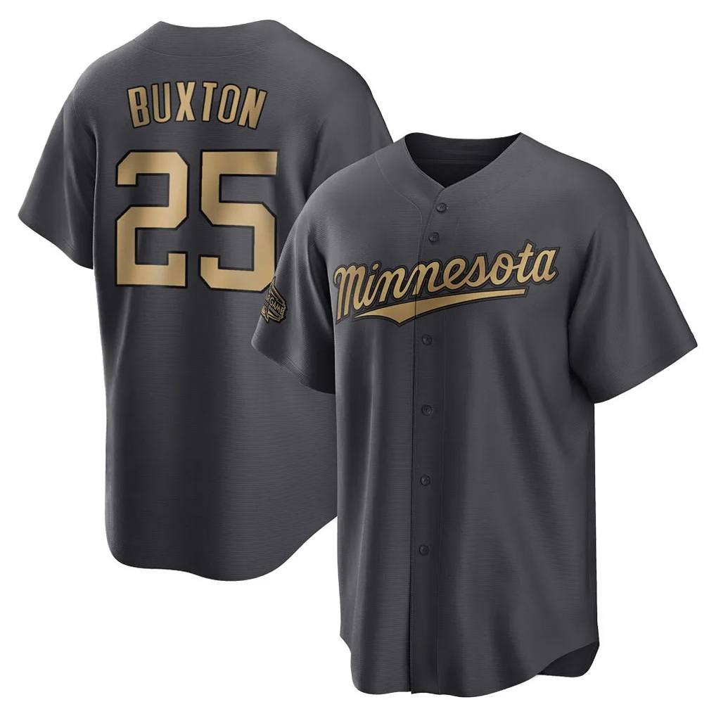 Minnesota Twins #25 Byron Buxton Player Charcoal HOLBERTAll-Star Game Home Stitched Jerseys