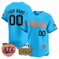 Custom Atlanta Braves Atliens & Peach Vapor Premier Limited Jersey ¨CBlue HOLBERT