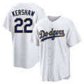 Los Angeles Dodgers #22 Clayton Kershaw Player Gold White HOLBERT 2026 Collection Stadium Game Stitched Jerseys