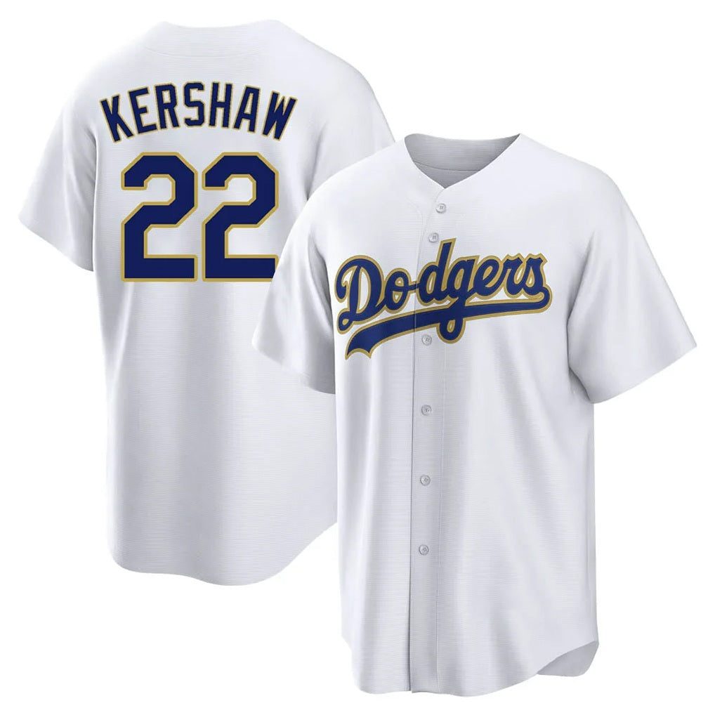 Los Angeles Dodgers #22 Clayton Kershaw Player Gold White HOLBERT 2026 Collection Stadium Game Stitched Jerseys
