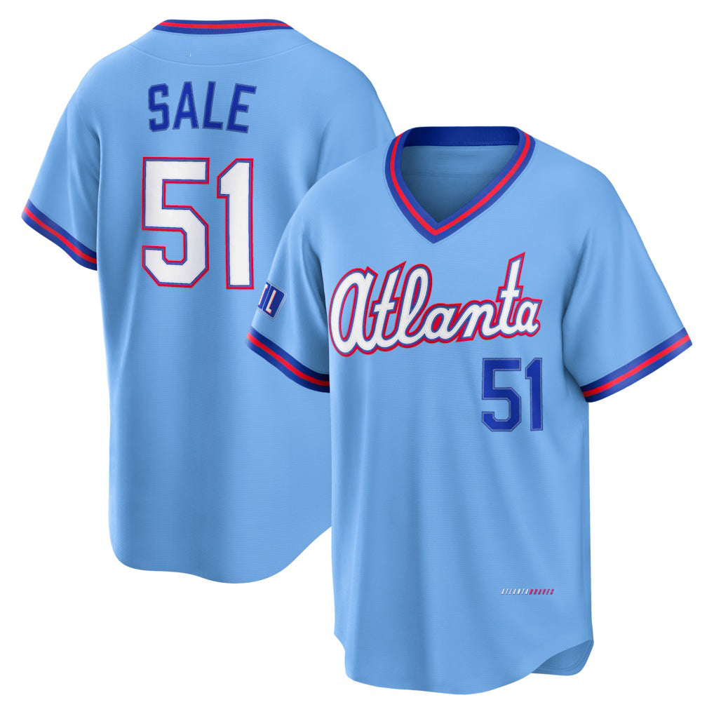 Atlanta Braves #51 Chris Sale Powder Blue HOLBERT 2026 City Connect Stadium Jersey
