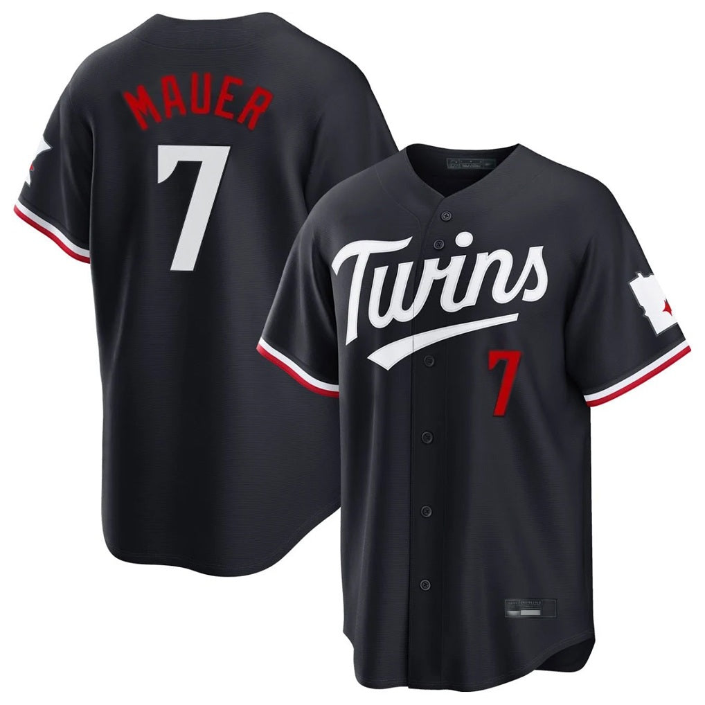 Minnesota Twins #7 Joe Mauer Player Navy HOLBERTHome Game Stitched Jerseys
