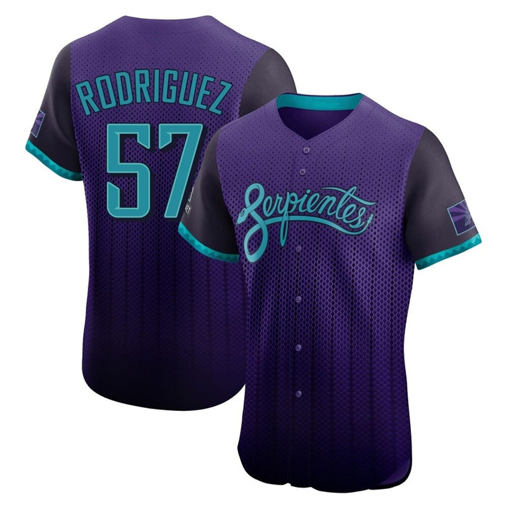 Arizona Diamondbacks #57 Eduardo Rodriguez Player Purple HOLBERT City Connect Limited Elite Home Game Stitched Jerseys