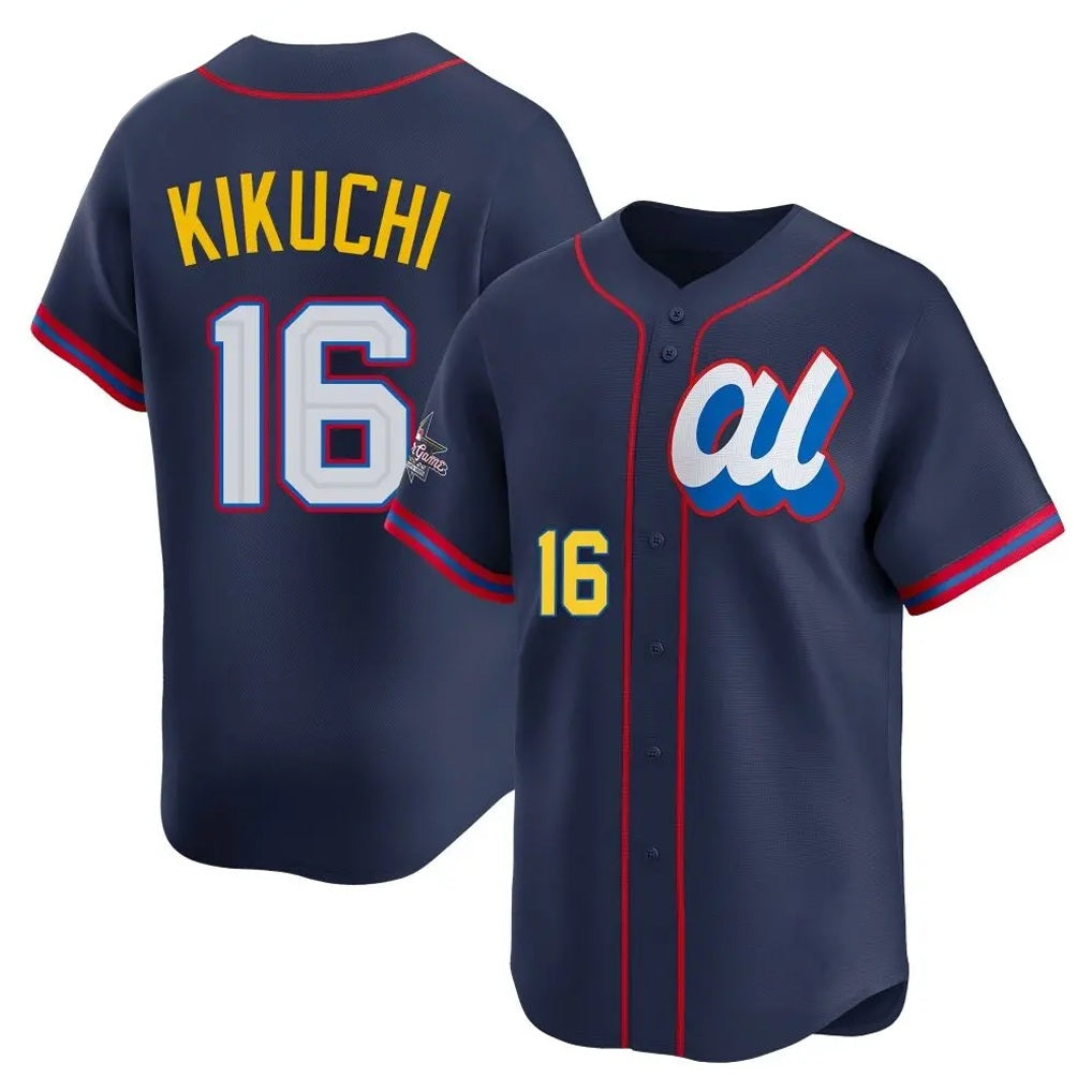 Los Angeles Angels #16 Yusei Kikuchi Player Navy HOLBERT Limited American League All-Star Edition Stitched Jerseys