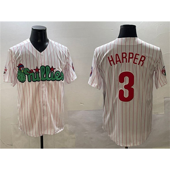 Philadelphia Phillies #3 Bryce Harper White HOLBERT Phanatic Cool Base Stitched Jersey