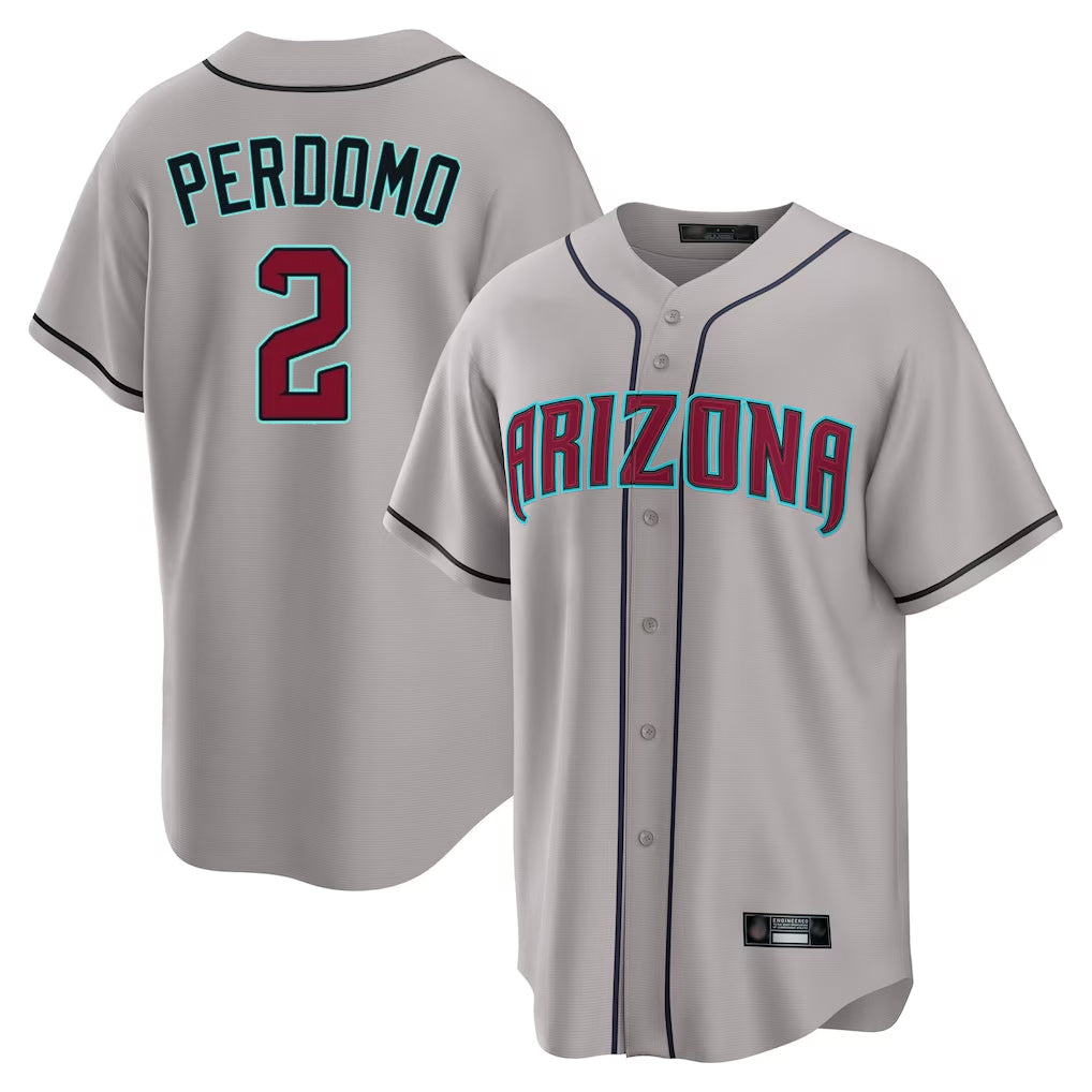 Arizona Diamondbacks #2 Geraldo Perdomo Player Gray HOLBERT Road Home Game Stitched Jerseys