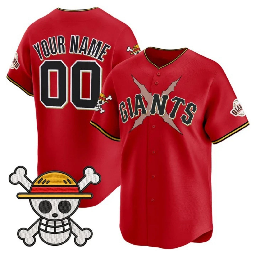 Custom San Francisco Giants x One Piece Red HOLBERT Vapor Premier Limited Jersey - Stitched