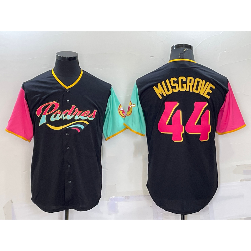 San Diego Padres #44 Joe Musgrove Black HOLBERT 2022 City Connect Cool Base Stitched Jersey