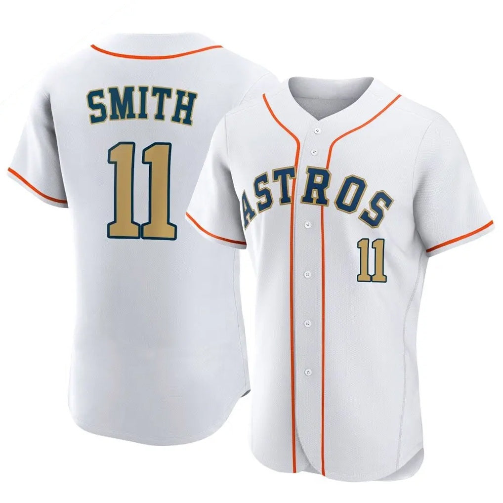 Houston Astros #11 Cam Smith Player Gold HOLBERT Collection Limited Elite Home Stitched Jerseys